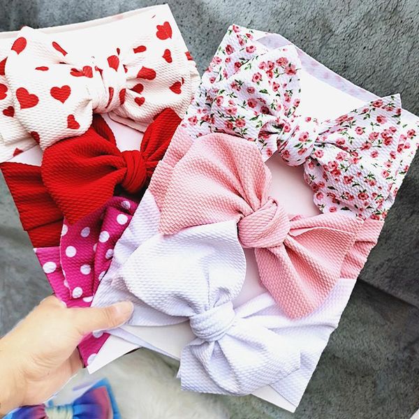 

hair accessories 3pcs nylon bow headbands large ribbon  fits all wide baby, Slivery;white