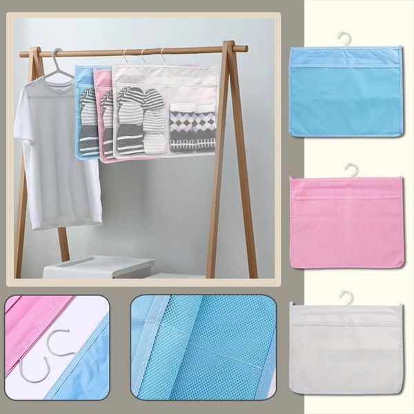 

storage bags wall-mounted folding clothes hanging bag nordic multi-layered panties underwear socks sorting hook wardrobe flat type