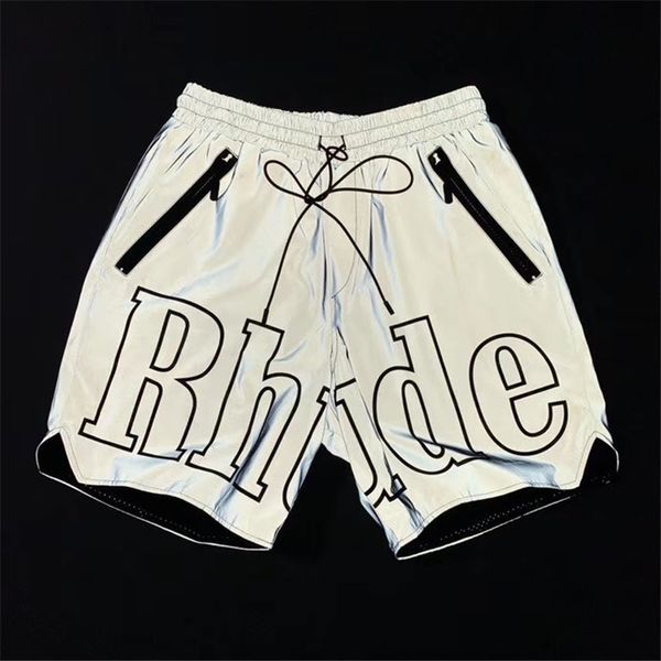 

2021 new cor cinza masculino feminino efeito reflexivo rhude shorts dentro tag eua/ue tamanho oversize wynn, White;black