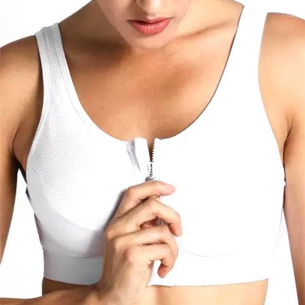 

women zipper push up sports bras vest underwear shockproof breathable gym fitness athletic running yoga sport outfit