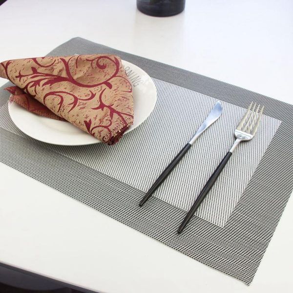 

table runner design set of 8 placemats 45 x 30 cm pvc weaves gray
