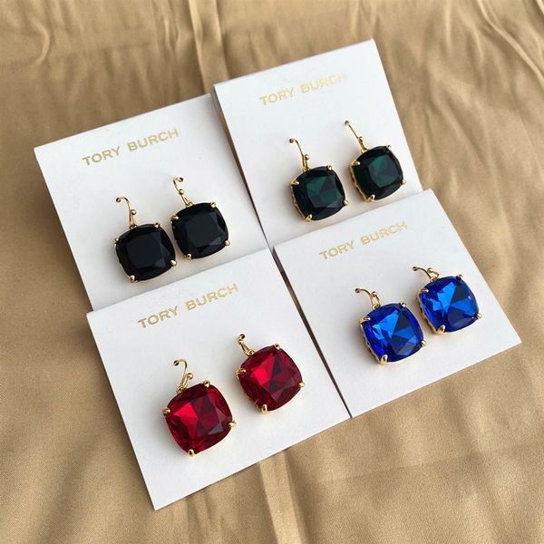 

special offer 70% off luxury jewelry 2021 new fashion color zircon super flash earrings with 18k gold plated and polished metal, Golden;silver