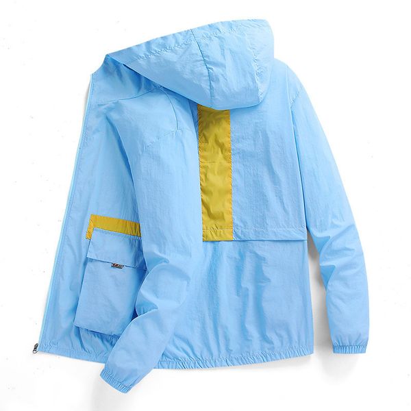 

summer sunscreen thin jacket trend young men's sports leisure hooded air conditioning shirt coat, Black;brown