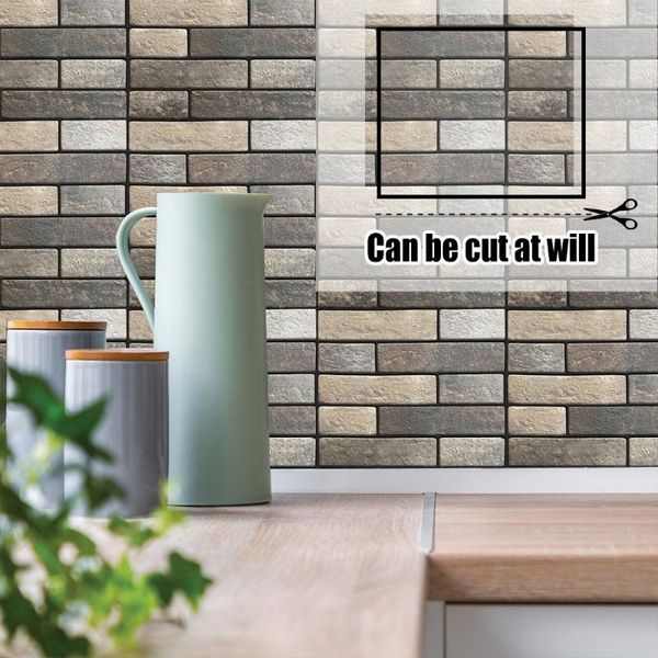 

wall stickers 3d brick pattern sticker diy foam waterproof self-adhesive wallpaper for kids room kitchen ceiling background decoration