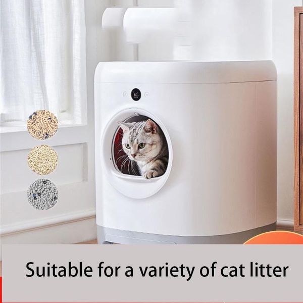 

other cat supplies fully enclosed intelligent automatic self cleaning litter tray shoveling machine clean anti-splash arenero gato pet produ
