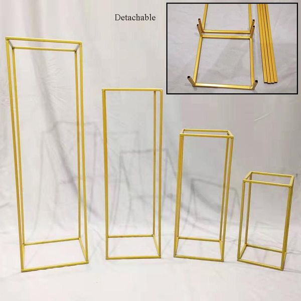

party decoration metal wedding centerpiece flower stand geometric rectangular frame backdrop road lead home