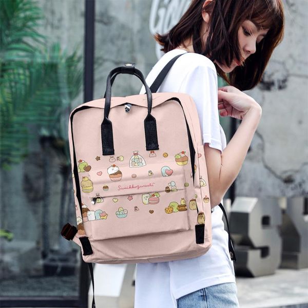 

2021 sumikkogurashi backpack fashion oxford backpack with handle teenager boys girls schoolbag men women 3d travel lapbags