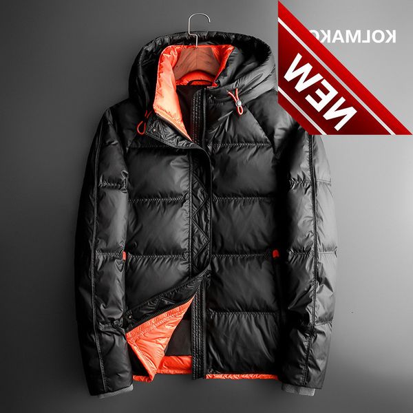 

2021 new arrival men coat hooded winter jacket 80% white duck down jackets men,mens thicken fashion warm parkas coat,size m-5xl, Black