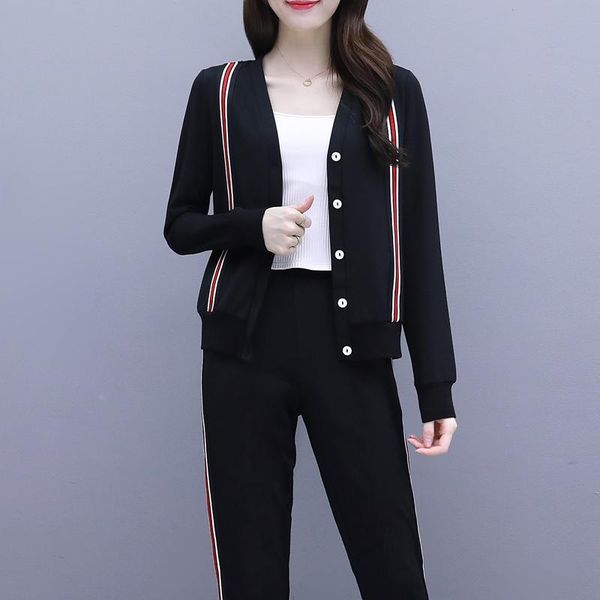 

women's tracksuits casual big size sweatshirt for women two piece set brief fashion ensemble femme loose v-neck deux pieces, Gray