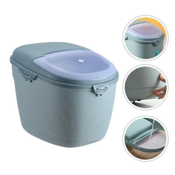 

1pc household rice bin sealing rice bucket moisture-proof storage box blue