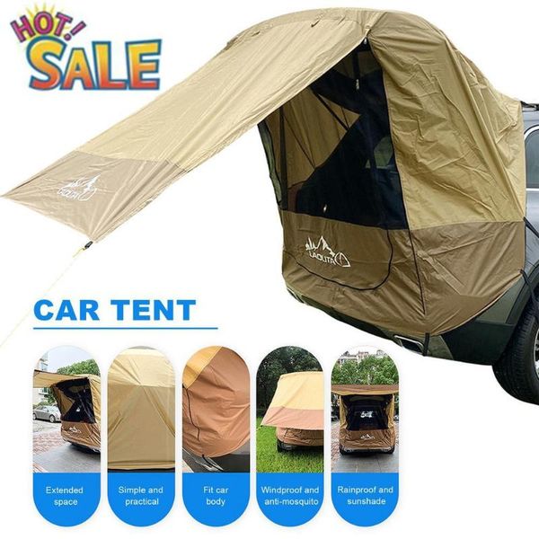 

tents and shelters 2021 car trunk tent sunshade rainproof for self-driving tour barbecue shelter rays outdoor mobile kitchen accessories