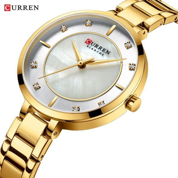 

wristwatches curren watches women luxury crystal rhinestone quartz watch for ladies romantic gift waterproof clock female stainless steel, Slivery;brown
