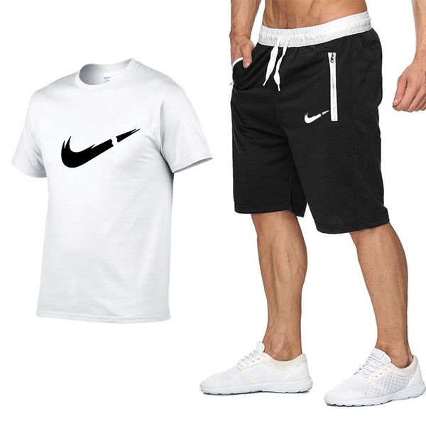 

2021 designer new men's summer sportswear letter printing fashion hommes jogger suit suit pollover shirt casual shorts suit, White;black