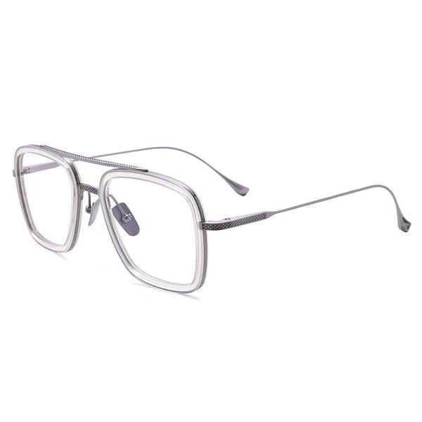 

fashion sunglasses frames pure titanium acetate retro flat spectacles myopia glasses frame men and women trend eyeglasses optical eyewear, Black