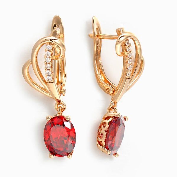 

dangle & chandelier harong romantic earrings natural zircon small punk jewelry party red crystal drop women gift gold statement, Silver