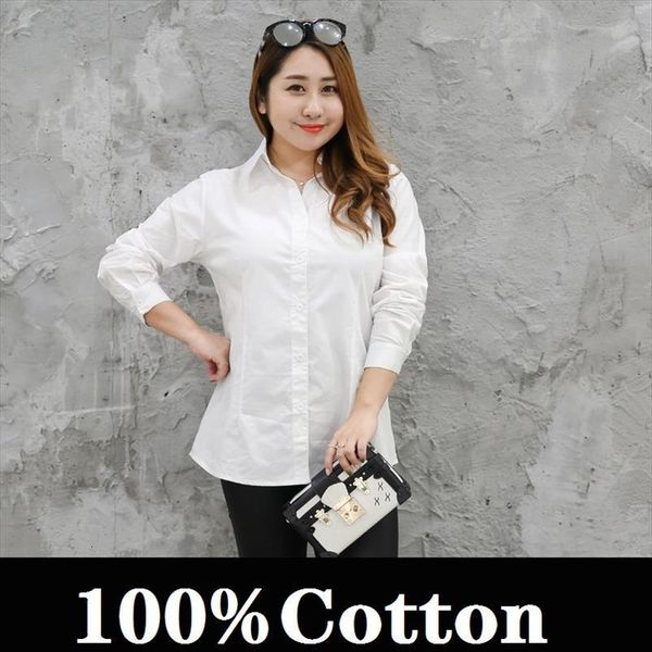 

oversized clothing plus size womens blouses ol office work fashion woman, White