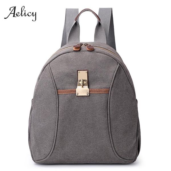 

backpack aelicy fashion men's vintage canvas school bag women travel bags large capacity 605
