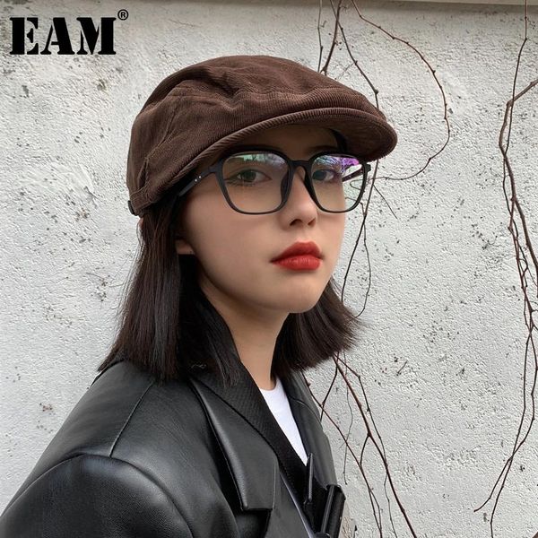 

berets [eam] women blue corduroy vintage hat round dome temperament fashion tide all-match spring autumn 2021 1dd5525, Blue;gray