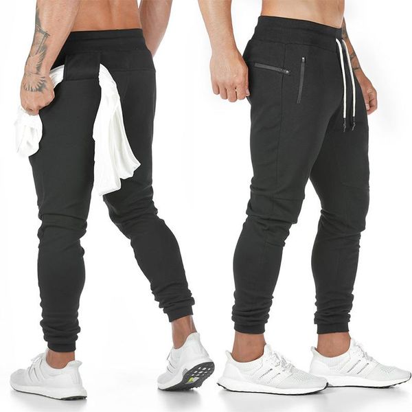 

men's pants mens running sweatpants slim with pockets casual for fitness sports training sale-wt, Black