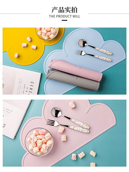 

mats & pads silica gel pad placemat children's table mat waterproof gasket heat proof pet cloud silicone