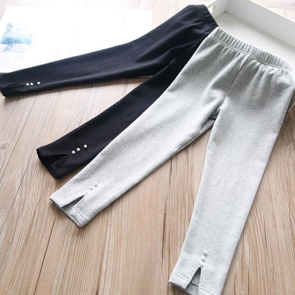 

trousers autumn 2021 girls pants beaded split leggings for children's wear wholesale, Blue