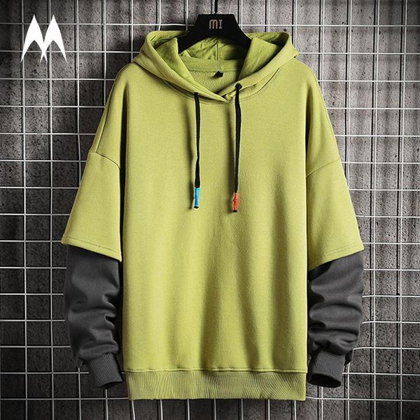 

men's hoodies & sweatshirts patchwork pullover hoodie men streetwear 2021 oversized hooded sweatshirt hip hop harajuku, Black