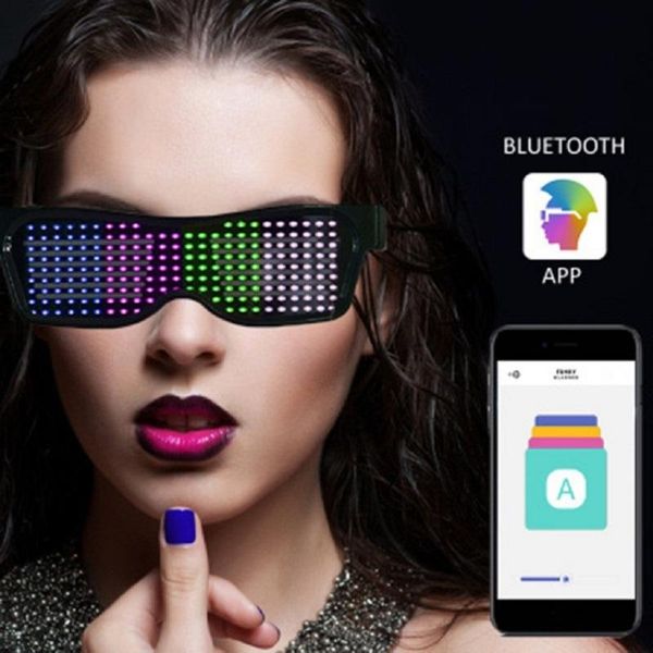 

party decoration cool customizable bluetooth led glasses app control for raves festivals fun display text messages