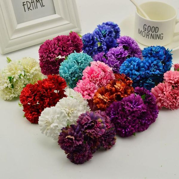 

6pcs silk florists chrysanthemum artificial flowers for wedding banquet home decoration diy wreath gift box handmade fl jllrle