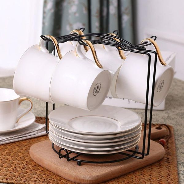 

kitchen storage & organization 1pcs anti-rust coated steel tea cups display stand coffee mug dishes draining drying organizer drain holder