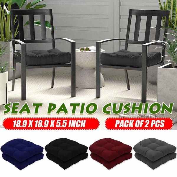 

2 pcs/set square chair cushion polyester seat patio cushion pad for home office floor pillow memory garden furniture seating