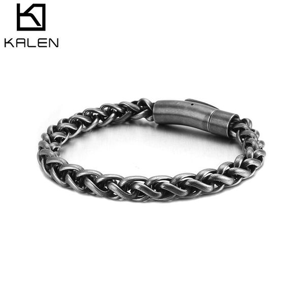 

link, chain 210*8mm stainless steel retro black dragon keel link bracelet men