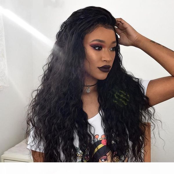 

viya mongolian 9a water wave 3 bundles with lace frontal medium brown remy hair natural black color can be colored ing, Black;brown