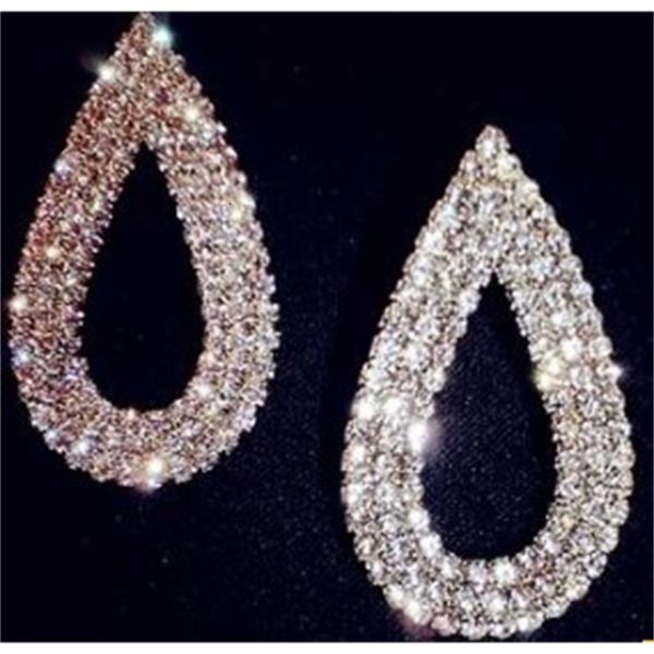 

chaming diamond hollow waterdrop lady's earings (3.4*2.5cm) (jennifer, Silver