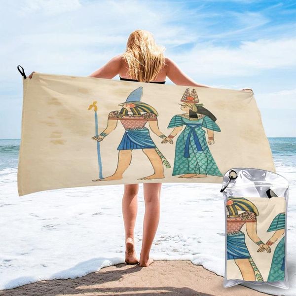 

towel quick dry beach watercolor ancient egypt composition microfiber bath cushion swimming sand free