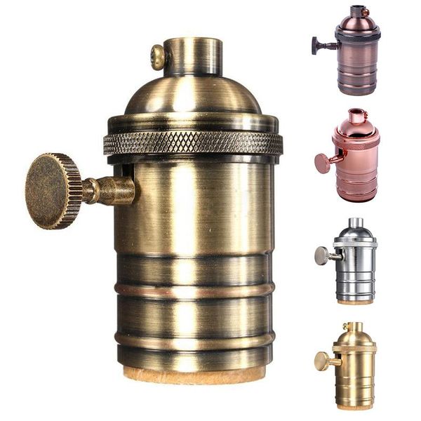 

e26/e27 retro vintage antique brass copper lamp light bulb holder socket