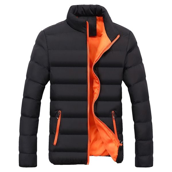 

men's 2021 cotton padded jacket men's running volume men's coat winter new stand collar down cotton padded jacket, Black