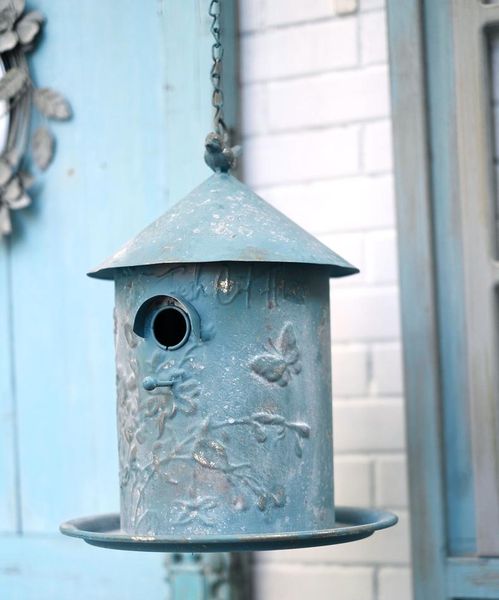 

new design retro vintage metal bird feeder with bird house