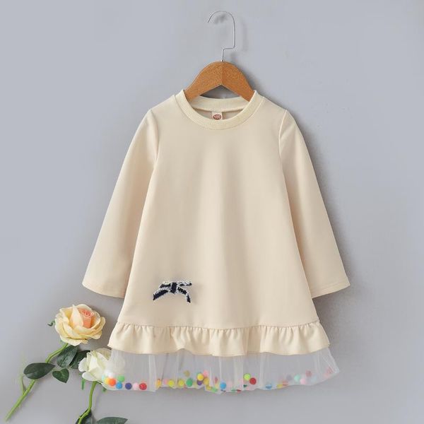 

patpat 2021 new arrival 1pc long-sleeve toddler girl dress, Red;yellow