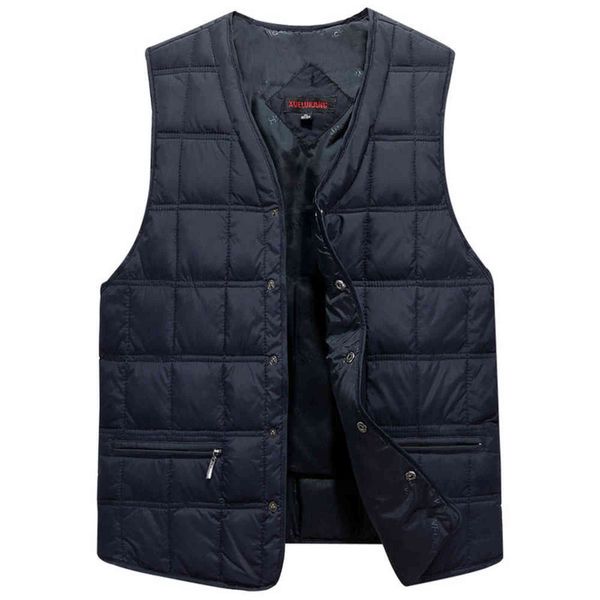 

winter dresses men white duck down causal vest ultra light male thick sleeveless down jacket men warm vest l-5xl plus size y1103, Black