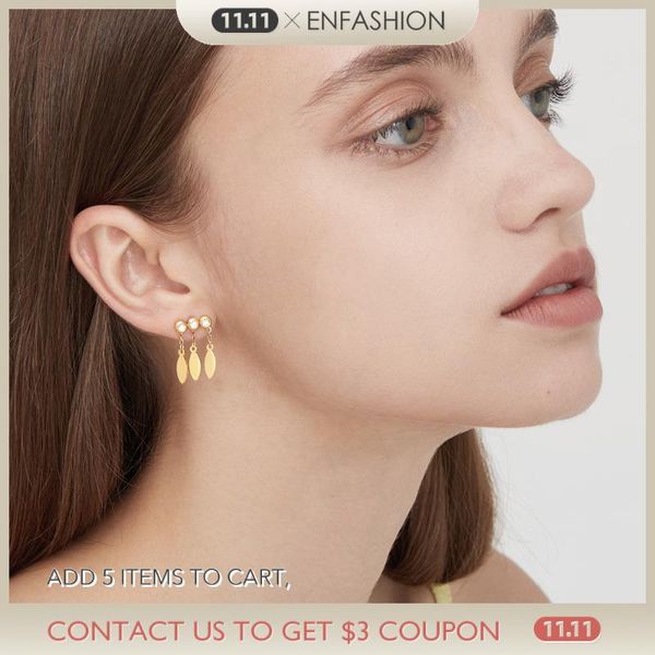 

Dangle & Chandelier ENFASHION Leaf Tassel Earring For Women Gold Color Crystal Drop Earrings Stainless Steel Fashion Jewelry Gift Kolczyki E, Silver