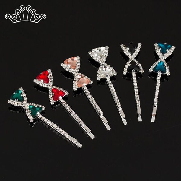 

hair clips & barrettes ladies silver color jewelry crystal rhinestone pins bridal's stick wedding accessories, Golden;silver