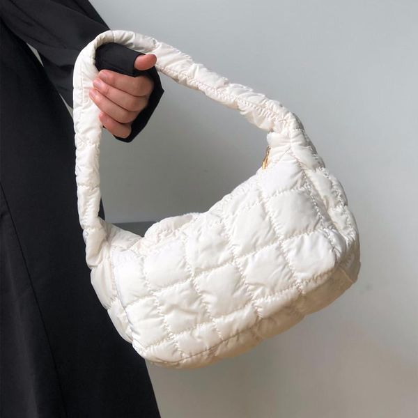 

evening bags fashion candy color space cotton women shoulder bag designer quilited down padded handbags cloud underarm women's 2021