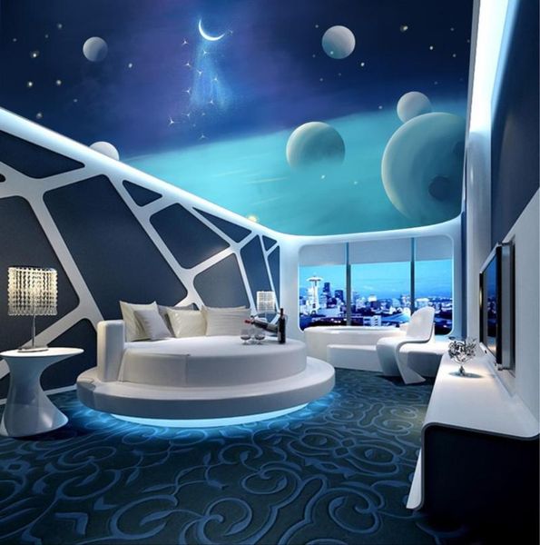 

wallpapers custom ceilings starry dream room ceiling painting 3d murals wallpaper