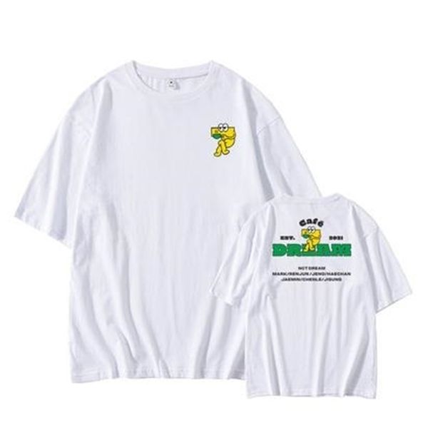 NCT Sonhe Mesmo Todos os Membros Nomes Impressão O Pescoço Deixado Sleeve de Ombro Camiseta Para O Verão Kpop Unisex Moda T-shirt 210623