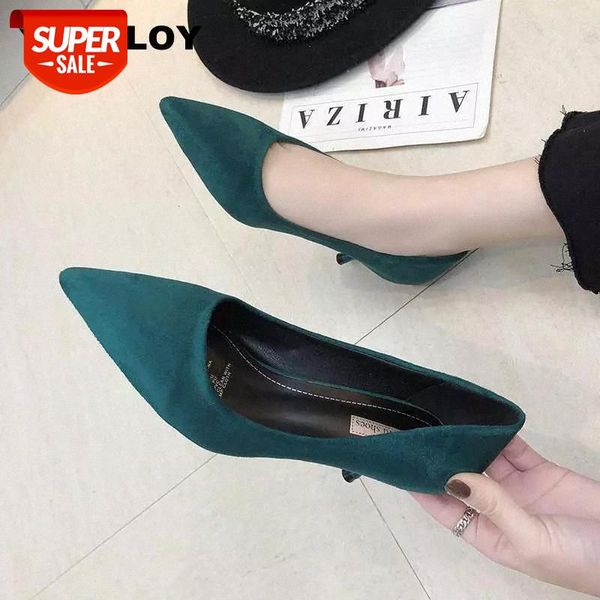 

2019 Hot Summer Women Shoes Pointed Toe Pumps Suede Leisure Dress High Heels Boat Wedding Tenis Feminino Zapatillas Mujer K6 #9I32