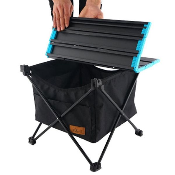 

camp furniture outdoor folding table storage basket picnic hanging bag invisible pocket waterproof camping barbecue
