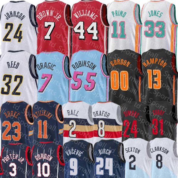 

cade basketball catingham 15 jokic 27 murray evan 4 mobley jersey ntilikina collin 2 sexton nikola jamal 11 michael 1 porter jr. mens 75th s, Black;red