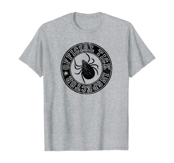 

official tick inspector funny shirt for hikers dog lover, White;black