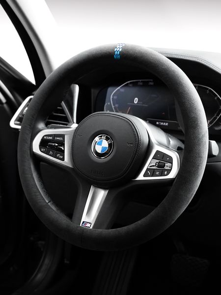 

for bmw 1 3 series 5 7 series premium suede car steering wheel cover auto parts