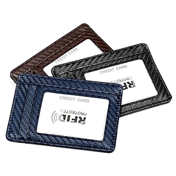 

card holders 2021 rfid mini package quality small wallet fashion anti-theft holder bag simple texture purse, Brown;gray